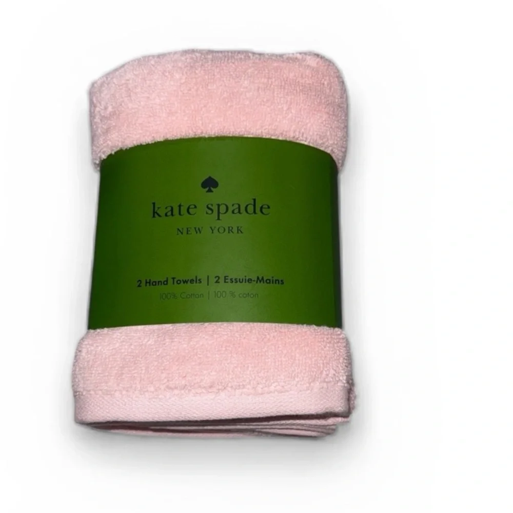 kate spade Soft Pink Cotton Hand Towels - Set of 2
